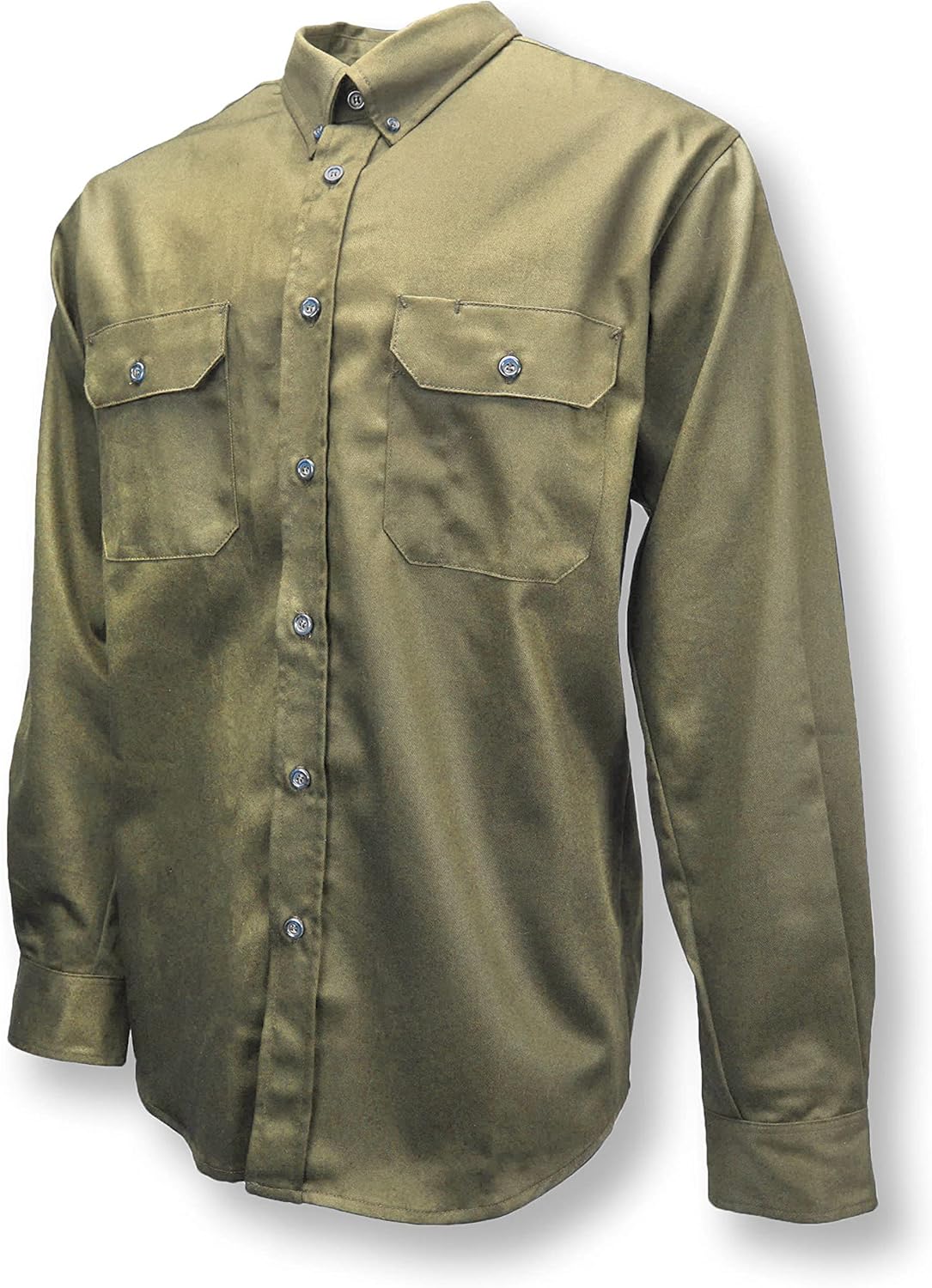 Long Sleeve Cotton Button Down FR Shirt - Khaki - Size XLT