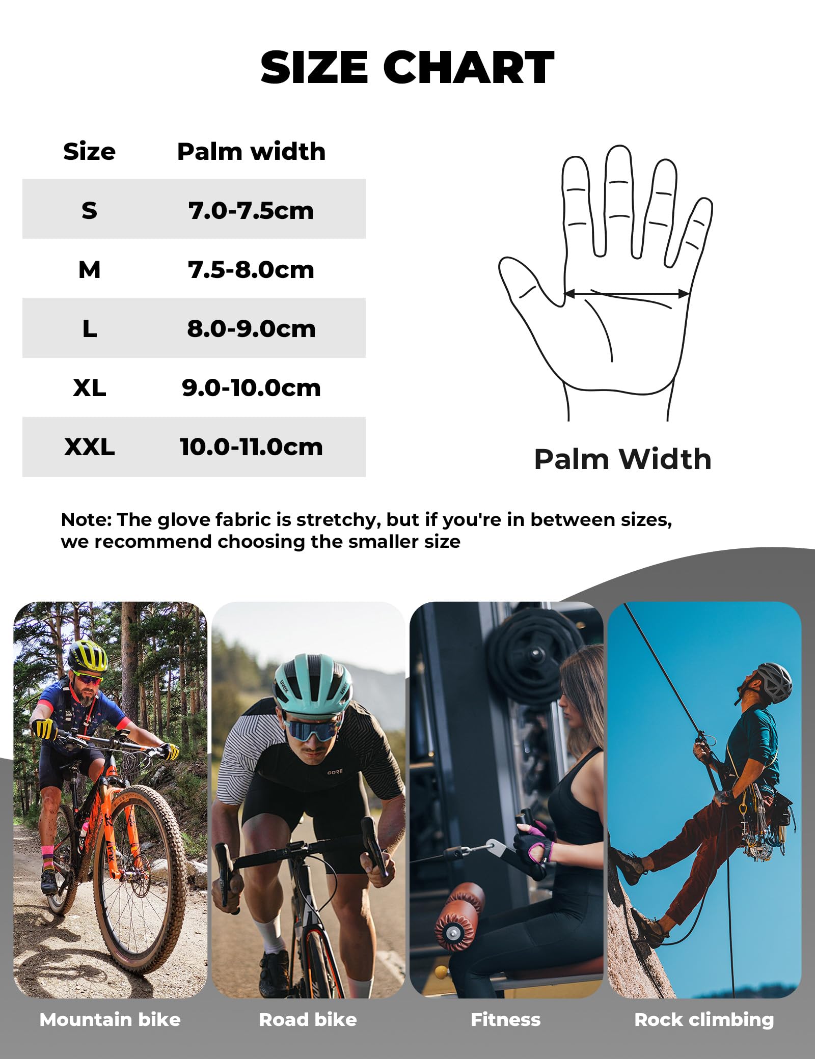 ROCKBROS Guanti Bici Uomo e Donna, Traspiranti e Antiscivolo, Guanti Sportivi con Imbottitura Ammortizzante, Compatibili Touch Screen, per MTB, Corsa, Scooter e Palestra
