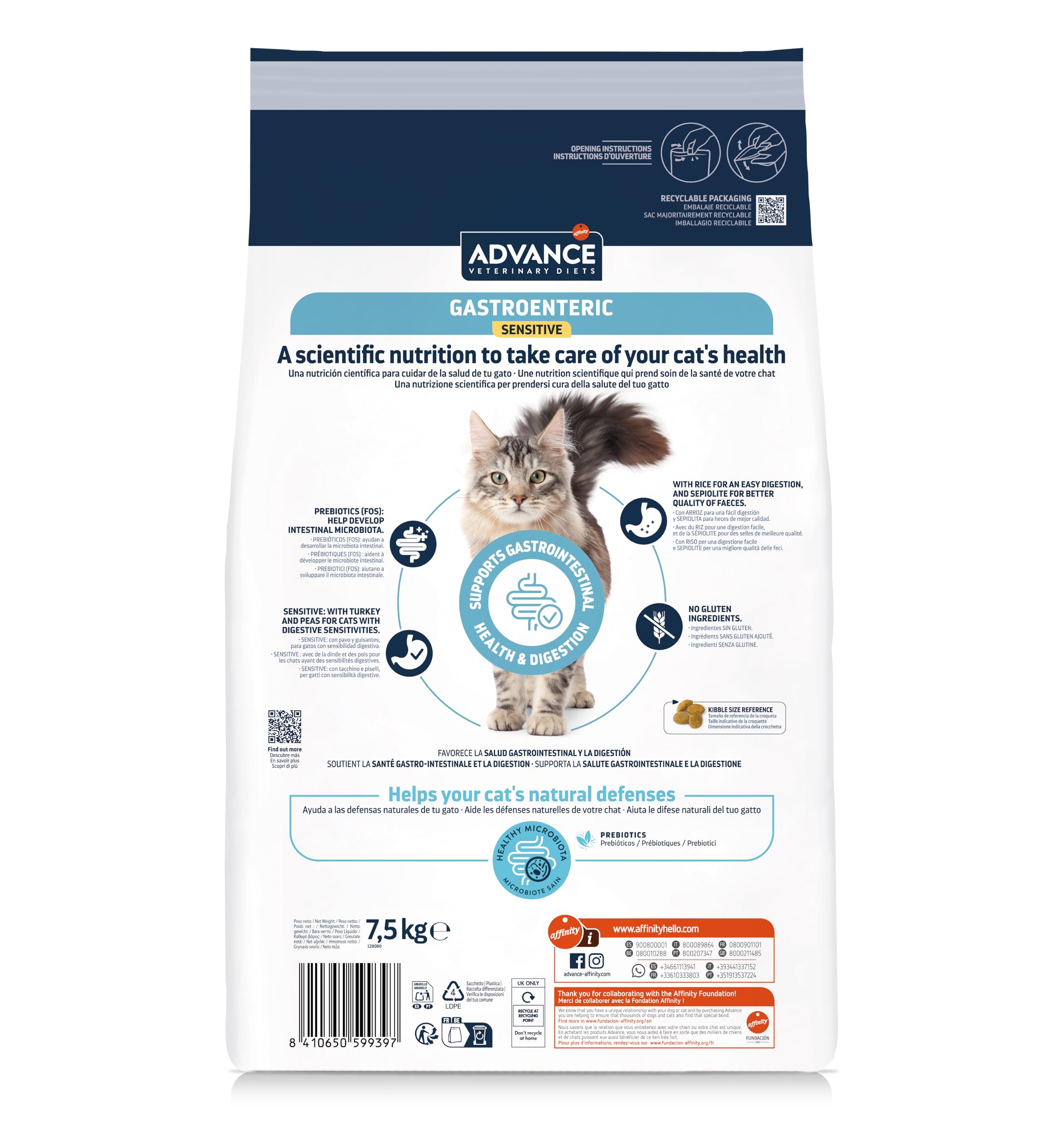 Advance Veterinary Diets Sensitive Gastroenteric, karma dla kotów z zaburzeniami żołądkowo-jelitowymi, 7,5 kg