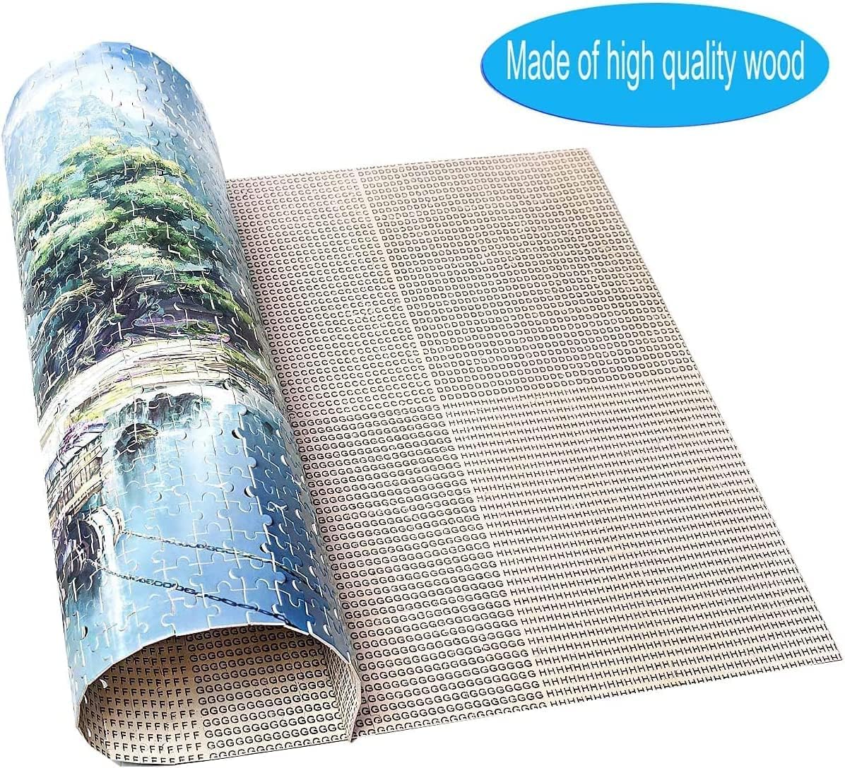 1000 Pieces Puzzle for Adults, Wooden Puzzles 29.5 x 19.7 in,Bookshelf Canal