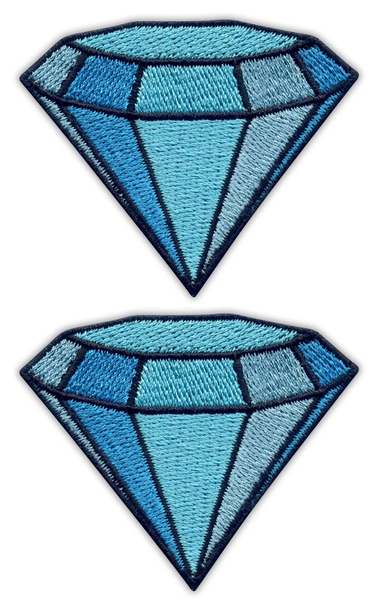 Badge brodé turquoise avec fixation Velcro pour veste et sac