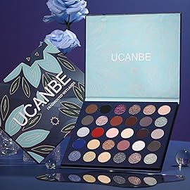 UCANBE 30 Color Eyeshadow Makeup Palette - Dark, Earthy & Bold Tones Eye Shadow with Matte Glitter Metallic Finishes- Highly Pigmented, Long-Lasting Make Up Pallet for Smoky, Glam, and Everyday Looks