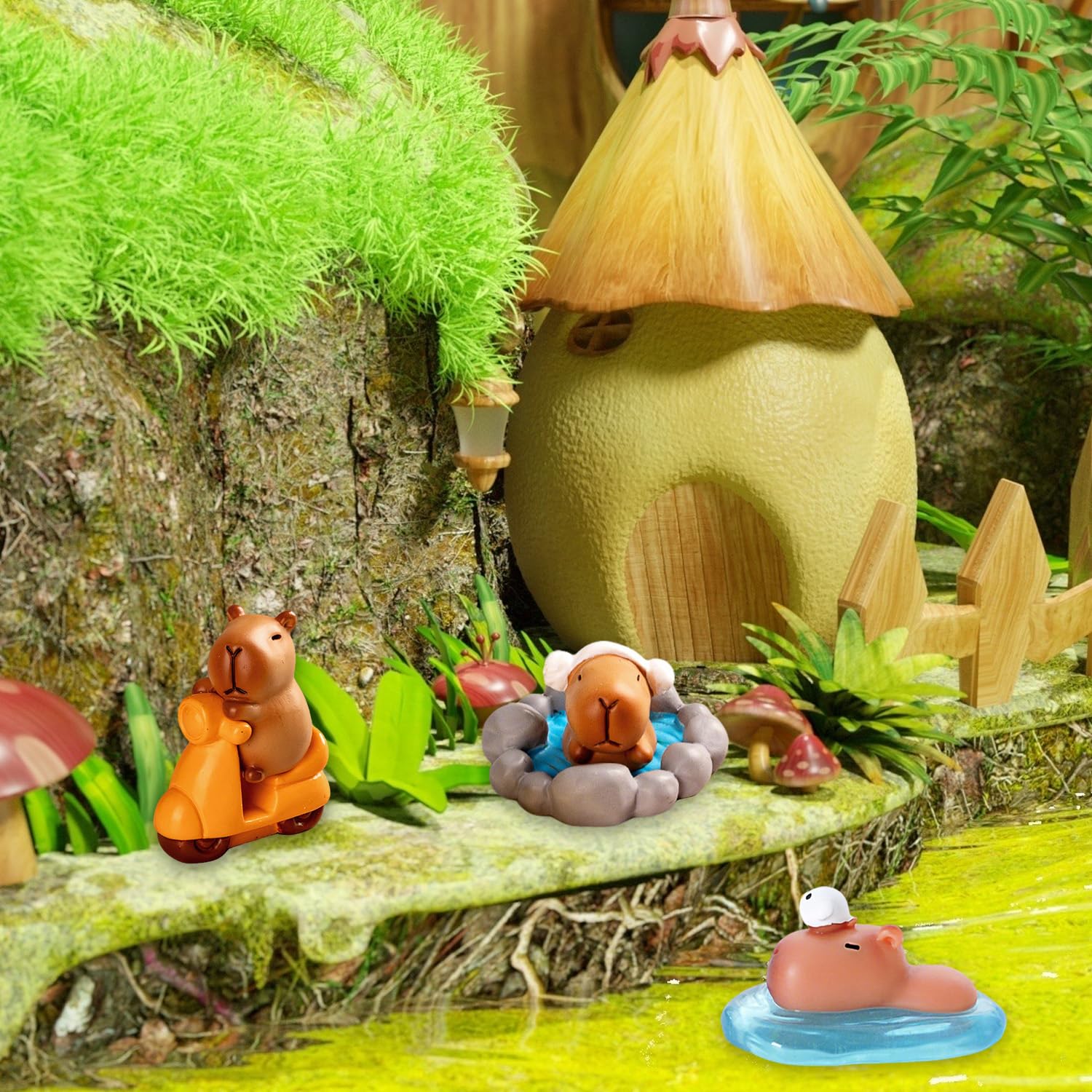 6-Piece Mini Resin Pig Figurines - Tiny Piggy Decor For Dollhouses, Fairy Gardens & Cakes