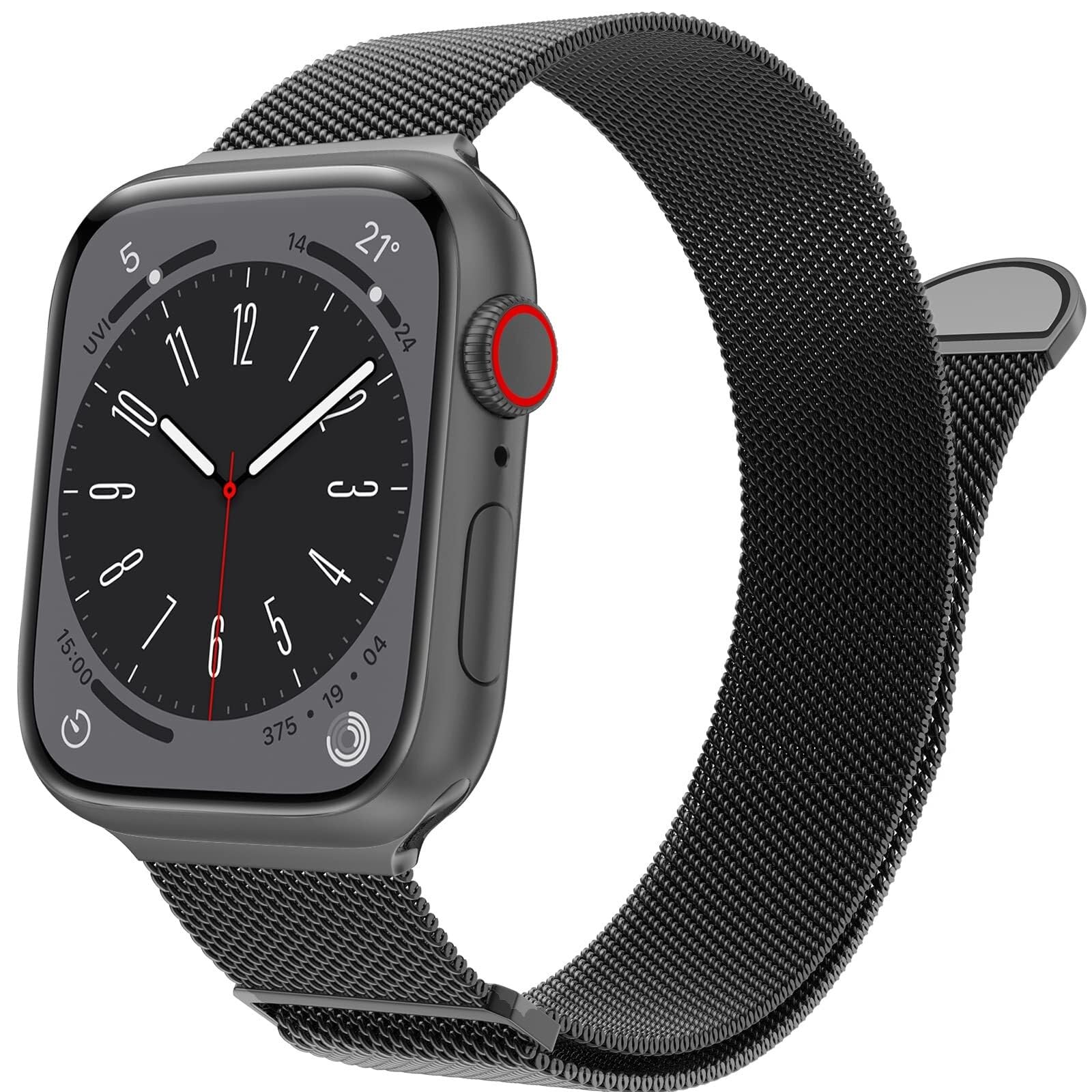 JDIME Pour Apple Watch Band Series 9, Ultra 2, SE, Ultra 8 7 6 5 4 3 2 1 38 mm 40 mm 41 mm 42 mm 44 mm 45 mm 49 mm pour femmes et hommes, remplacement du fermoir magnétique en boucle en maille d'acier