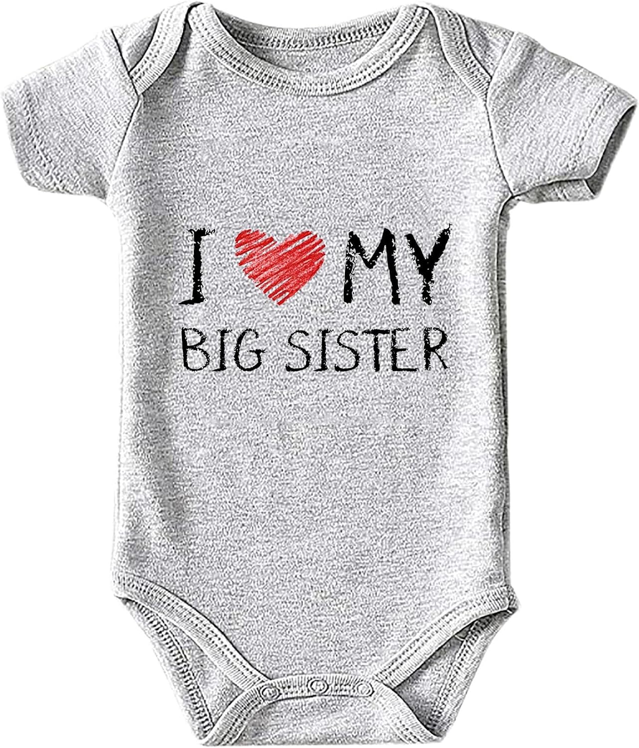 I Love My Big Sister Baby Girls Boys Bodysuit Newborn Clothes Short Sleeve Infant Romper