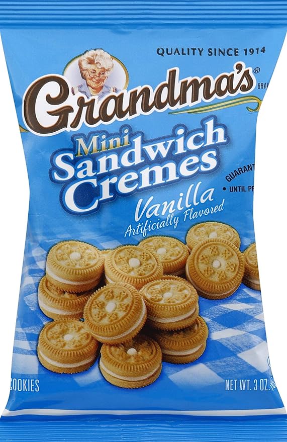 Grandma's Sandwich Creme Cookies, Vanilla Mini, 3 Ounce