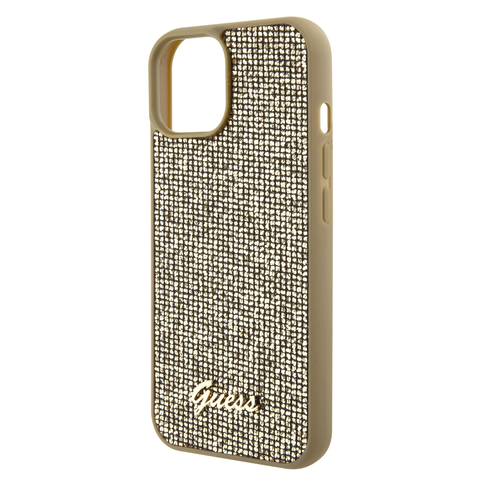 GUESS GUHCP15SHG4SGD - Custodia rigida per iPhone 15 da 6,1, colore: Oro