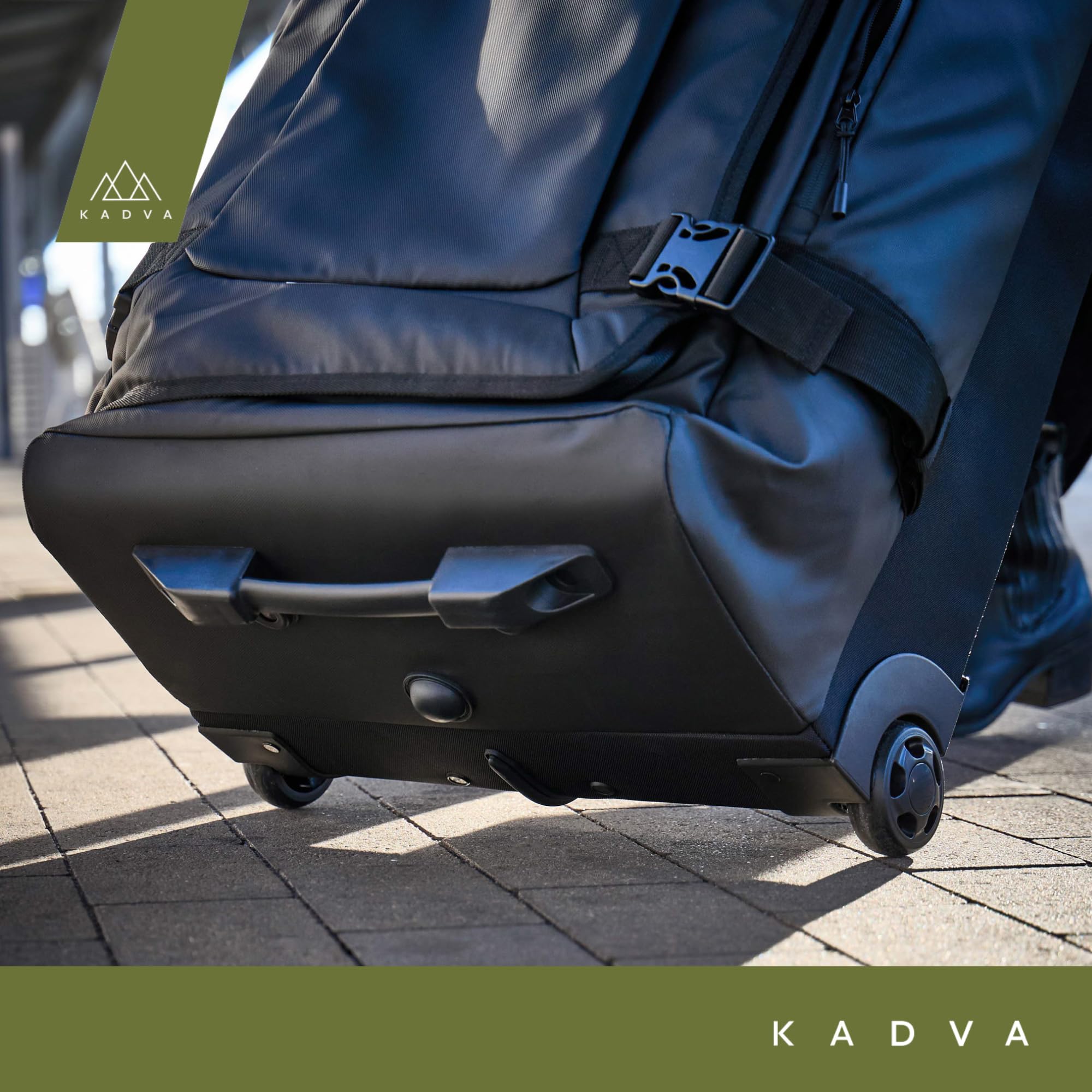 KADVA Lazio Walizka Podróżna na Kółkach I 102 litry Wygodny i Pojemny Bagaż I Miękka Skorupa z 2 Kółkami I Teleskopowy stelaż I Waga 3,7kg I Kolor Czarny