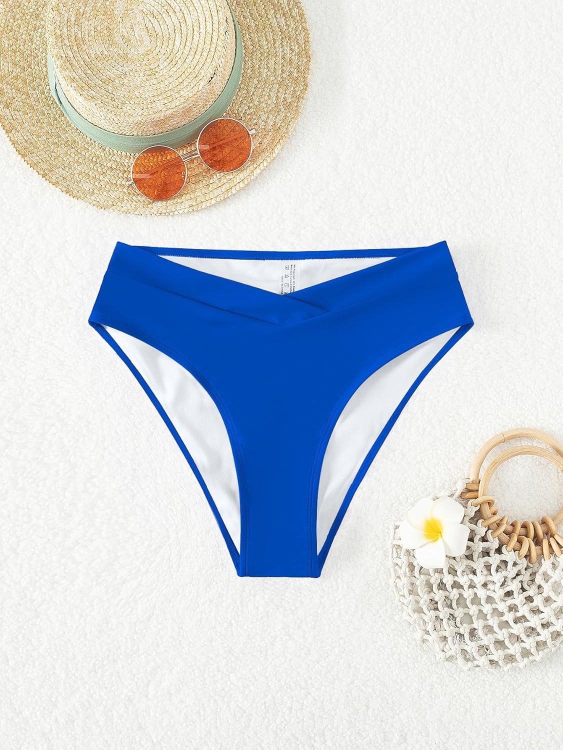 Fanuerg Women's Bikini Bottom Cross V Cut Front Swimsuit Full Coverage Bathing Suit Bottoms - Image 3