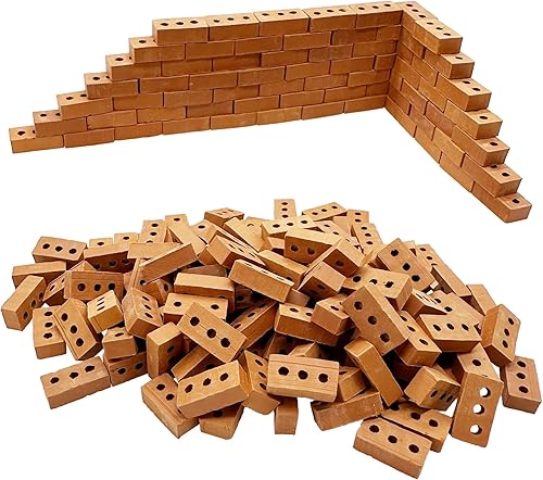 Miniatura 4 de Woohome 200 piezas de mini ladrillos pequeños para paisajismo, ladrillos en miniatura, ladrillos pequeños para manualidades, ladrillos falsos