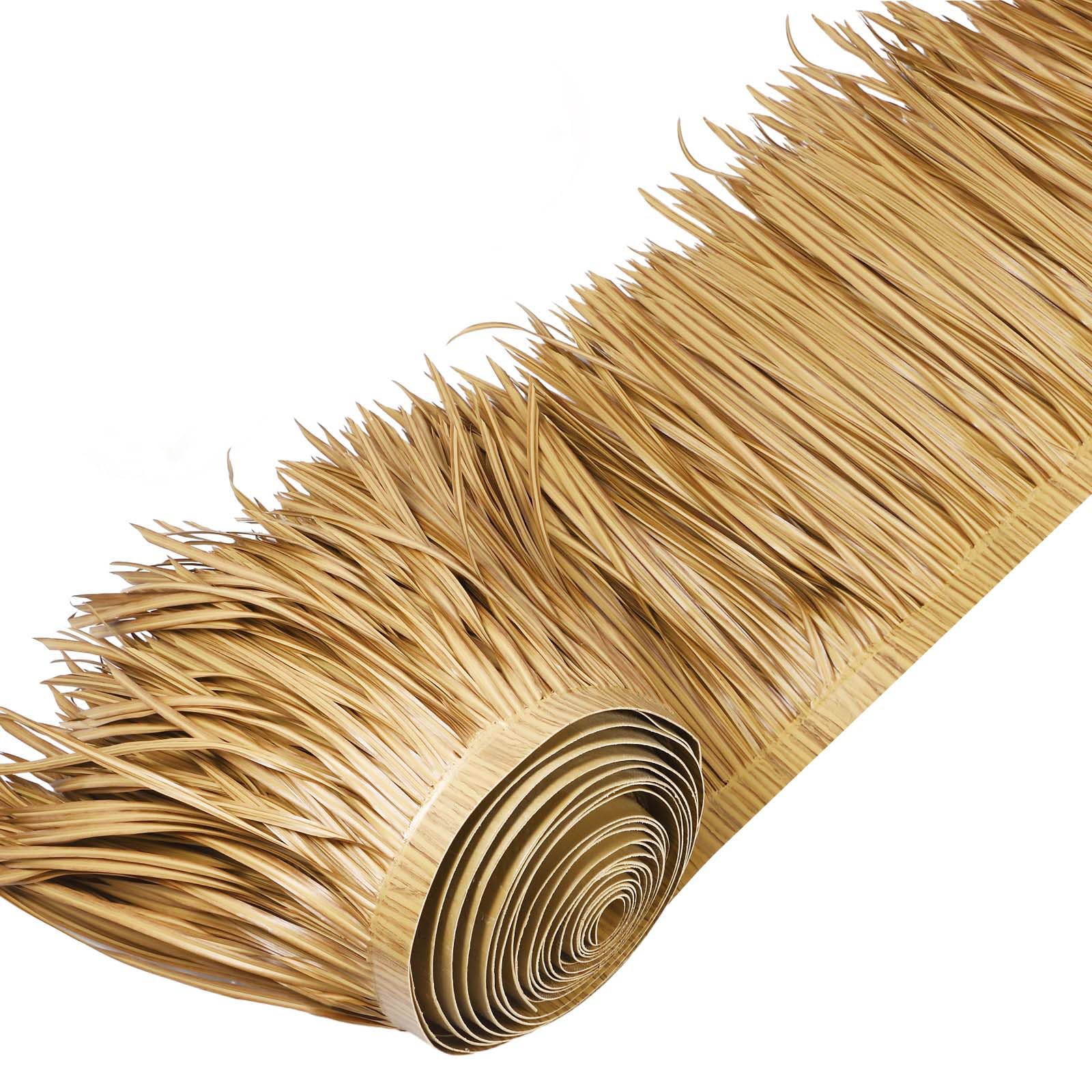 Photo 1 of Mexican Tiki Hut Grass Skirting Roof Tiki Bar Grass Duck Blind for Thatch Roofing Bar Decorations Roll Palm Palapa Straw Thatch Roof for Fence Party(Yellow,394 x 15 Inch)