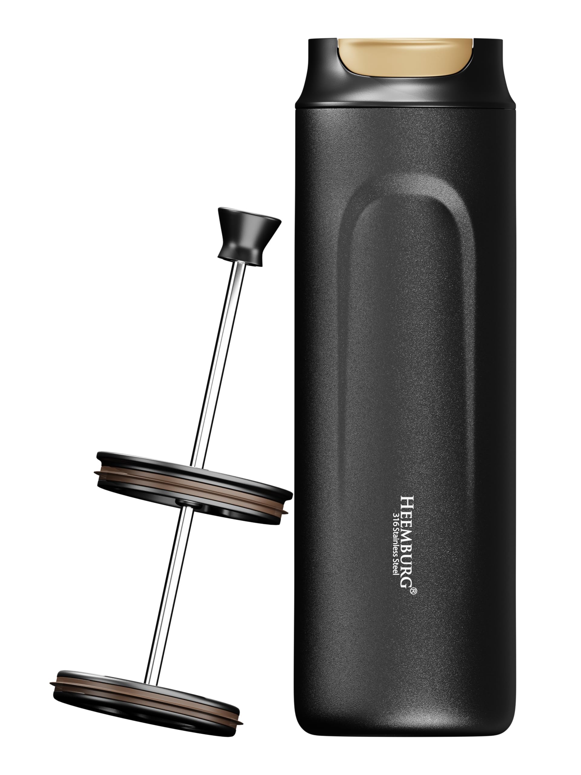 Acquista Caffettiera French Press da viaggio Aspirapolvere in acciaio inossidabile a doppia parete con filtro a rete a 2 strati in Italia a partire da 27