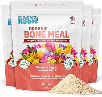 Back to The Roots Organic Bone Meal with Gypsum (3lb, Pack of 4)