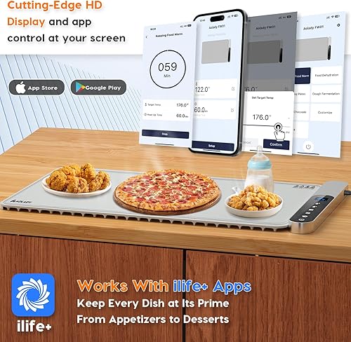 Miniatura 3 de Alfombrilla eléctrica plegable inteligente para calentar alimentos regalos de cocina, tapete de calefacción de silicona enrollable para alimentos -