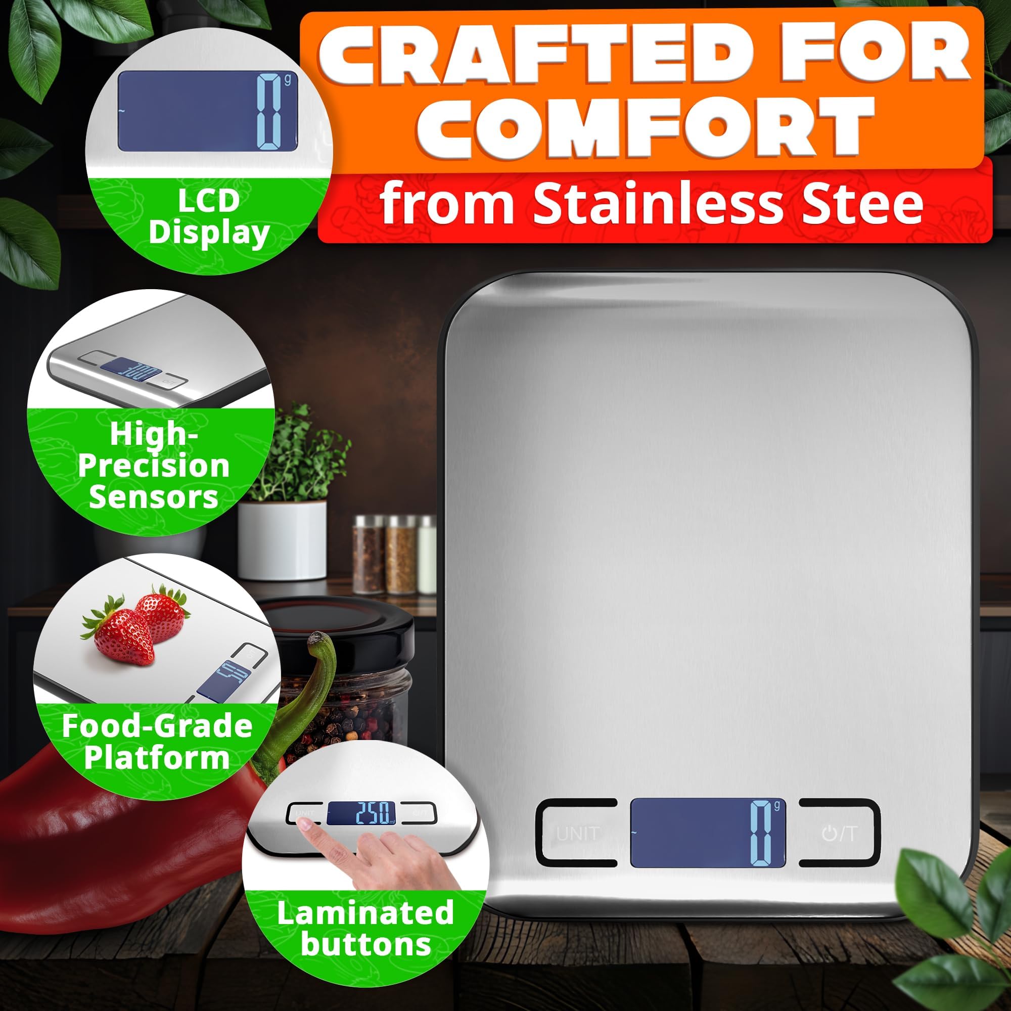 Báscula digital de alimentos para cocina