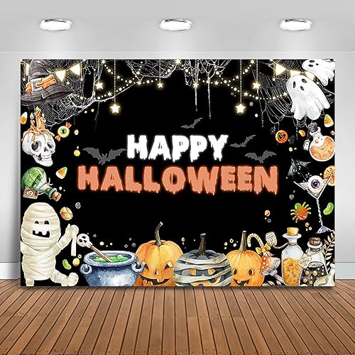 Mocsicka Telón de fondo de Halloween aterrador para decoración de fiesta de Halloween, fantasma, calabazas, Halloween, fotografía, cabina de fotos