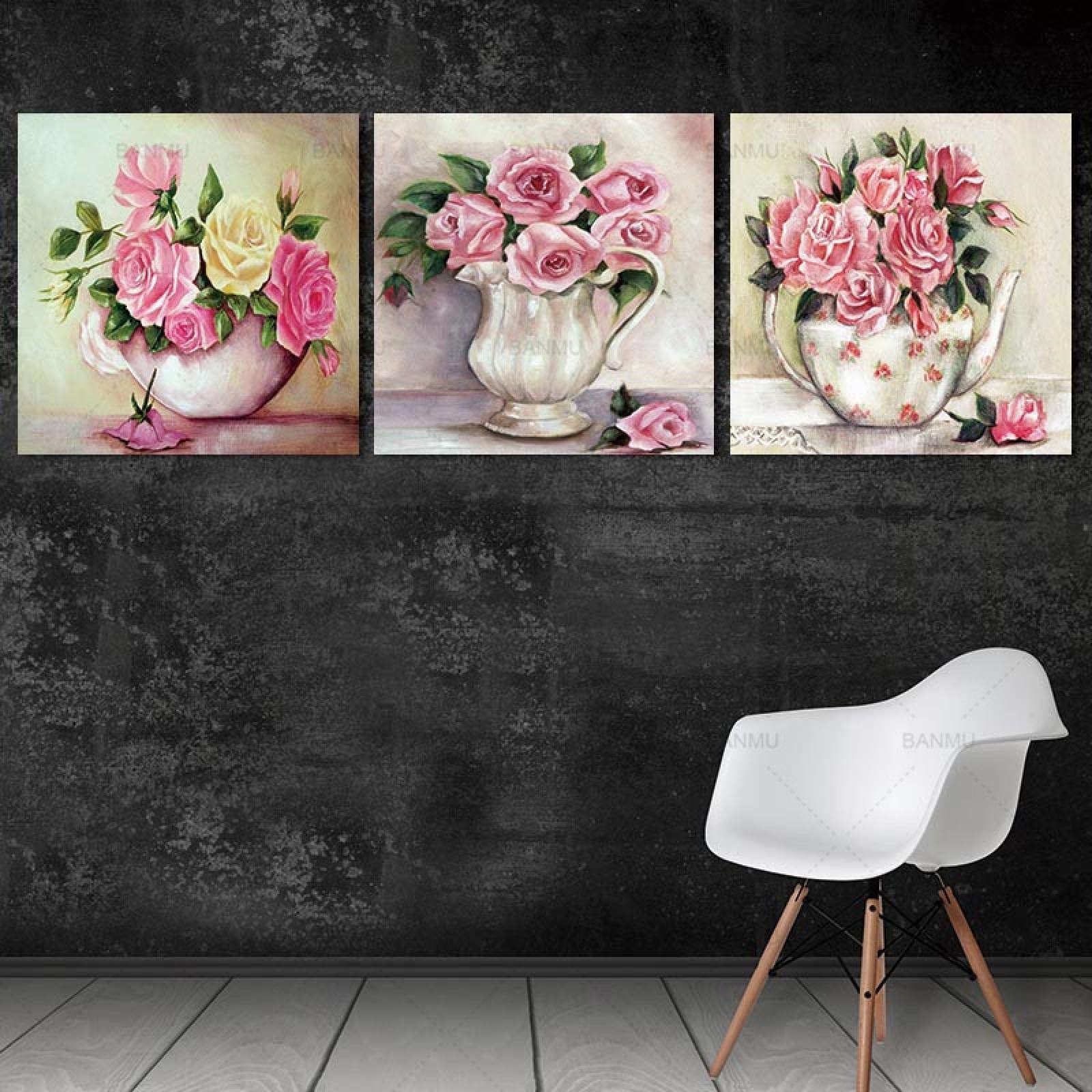 Art moderne salon avec ce tableau fleur élégant, grand format 70x70cm sans cadre