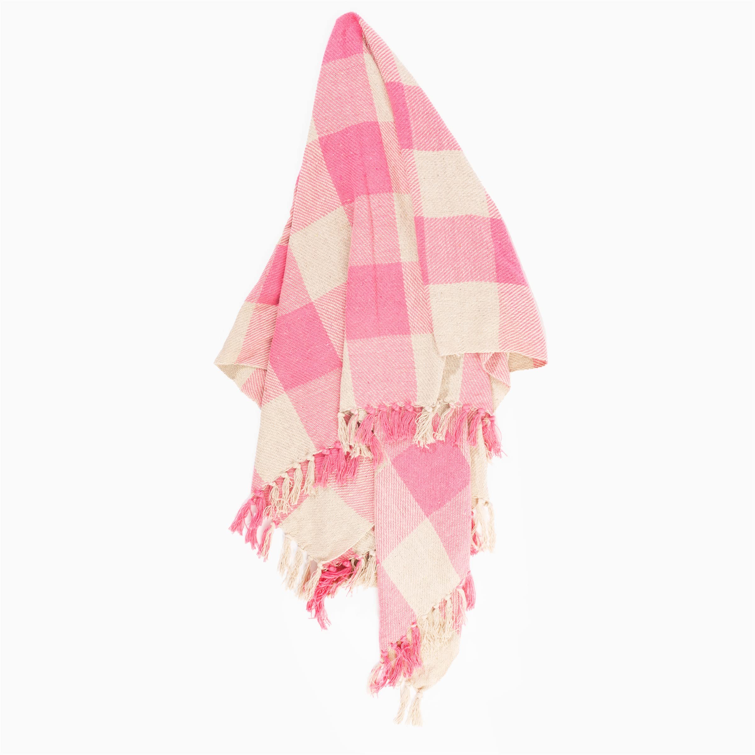 Sass & Belle Pink Gingham Throw