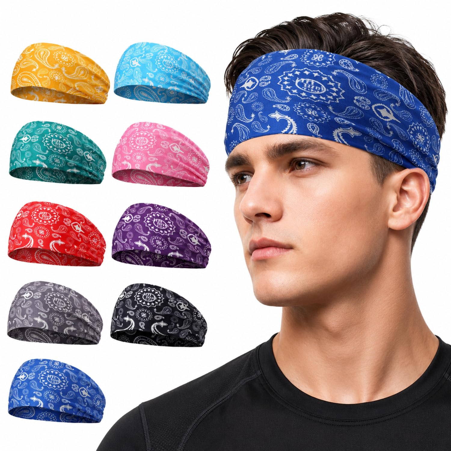 Zhanmai 9 Pcs Camo Headband