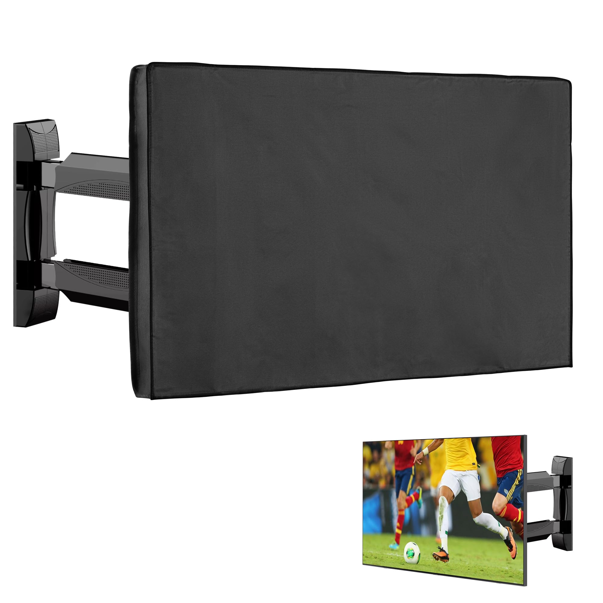kwmobile 55" TV Outdoor TV Abdeckung - Fernseher Hülle Bildschirmschutz - Schutzhülle wetterfest - Schwarz