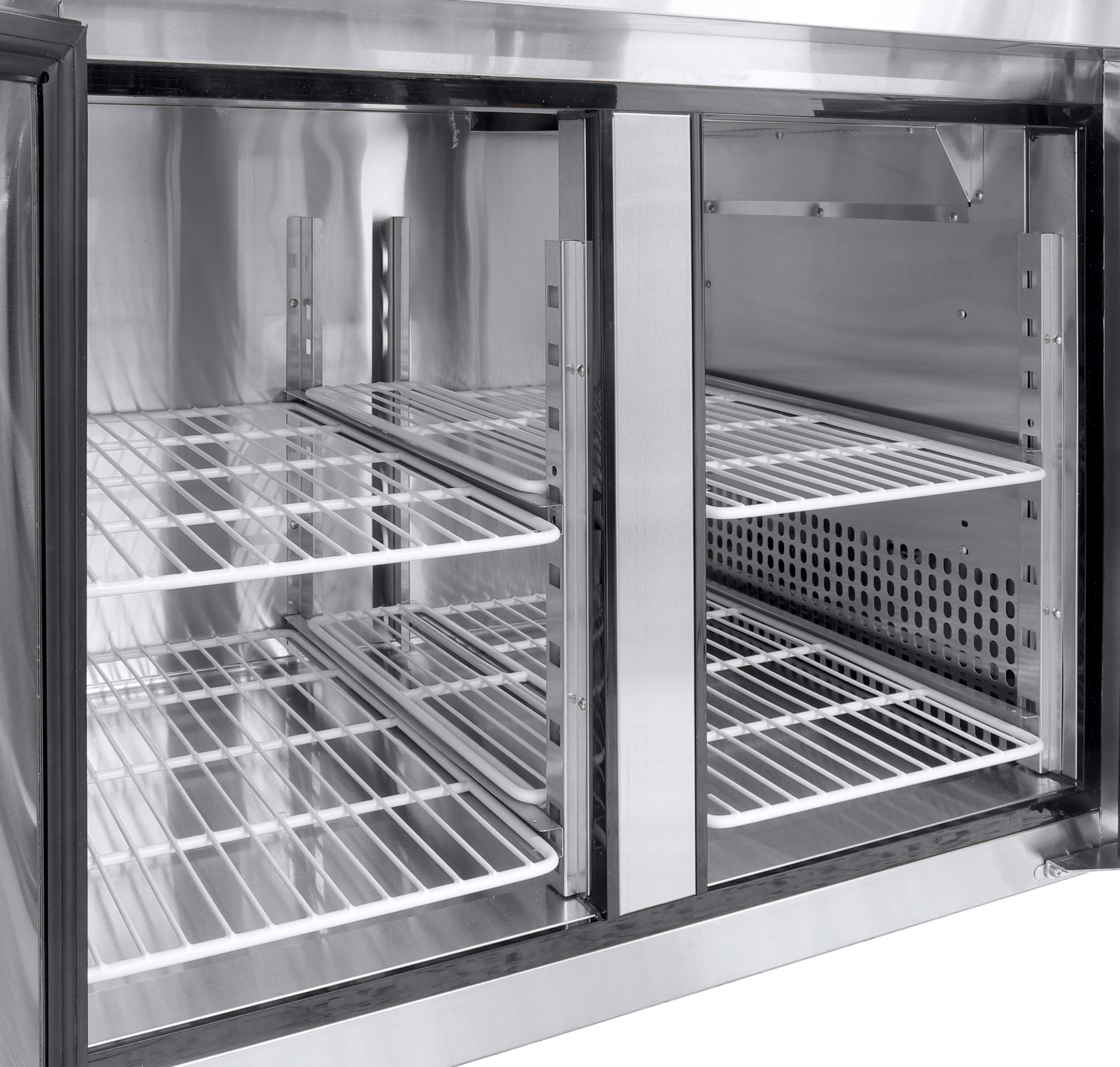 METRO Professional Banco congelatore GCF2100, acciaio inox, 215 L, refrigerazione ventilata, 600 W, con serratura, 2 porte, argento