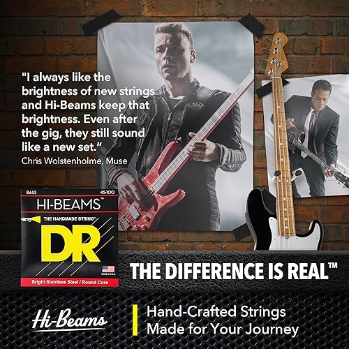 Miniatura 4 de DR Strings Hi-Beam - Núcleo redondo de acero inoxidable mediano 5 cuerdas 45-125