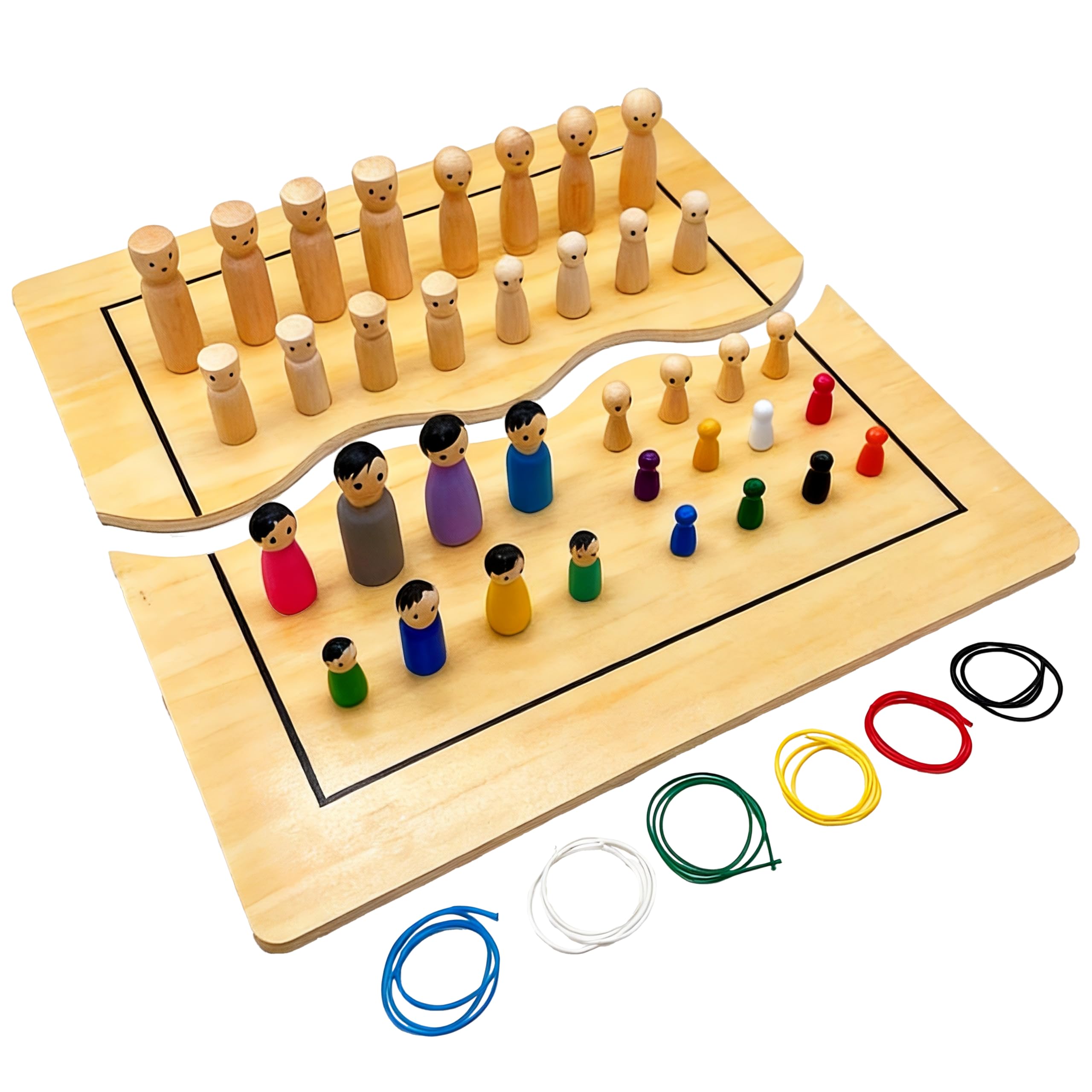 Hunmor Family Board for Standups with 30 Wooden Figures, Classic, XXL