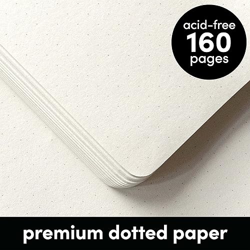 Miniatura 4 de PAPERAGE Cuaderno de puntos (turquesa), 160 páginas, tamaño mediano de 5.7 x 8 pulgadas, papel grueso de 3.53 ozm, tapa dura