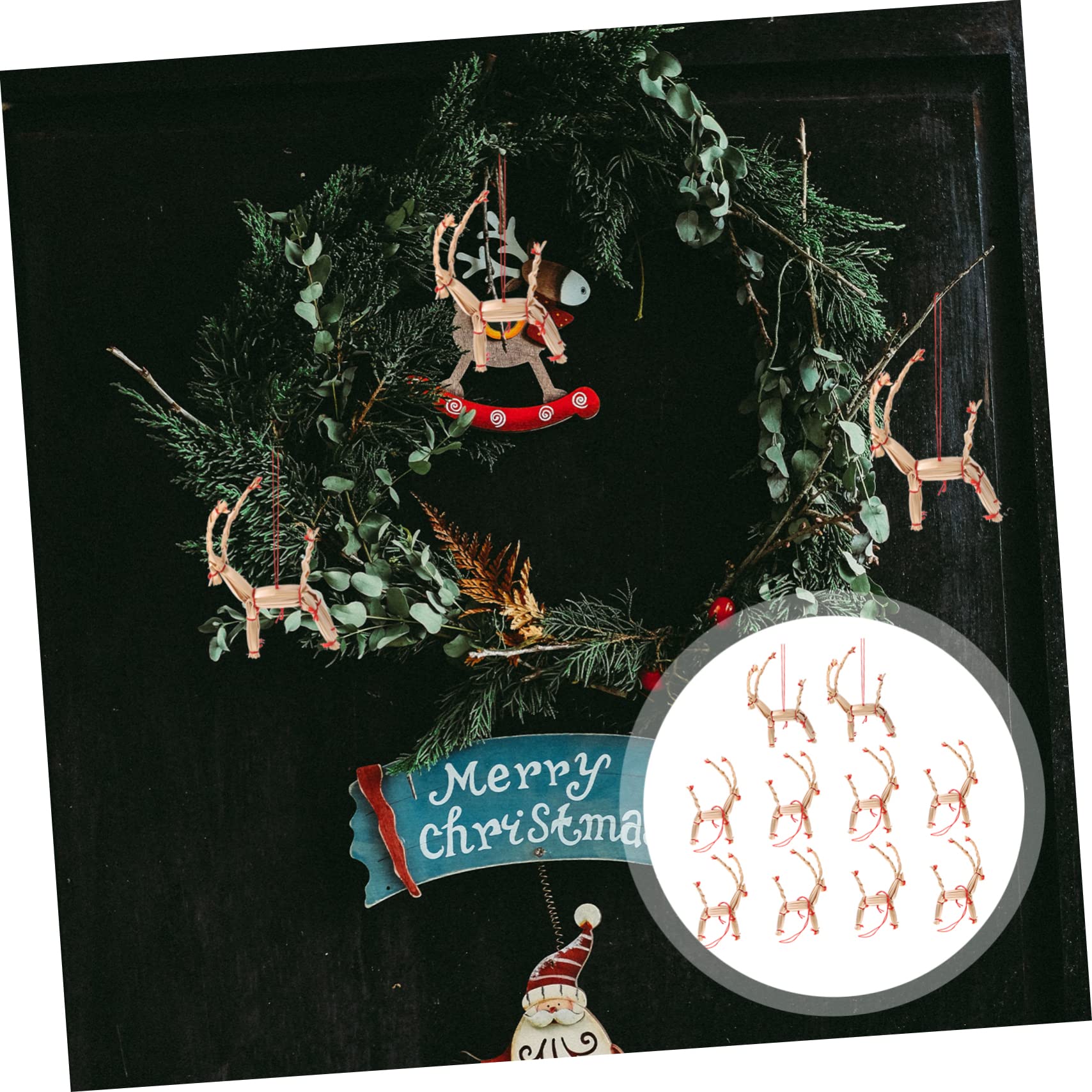 PRETYZOOM 40 Pz Decorazioni Natalizie in Paglia Ciondolo in Paglia Di Natale Decoro Sospeso in Ornamenti Di Di Natale Decorazioni Per La Casa Arredamento D'epoca Cannuccia