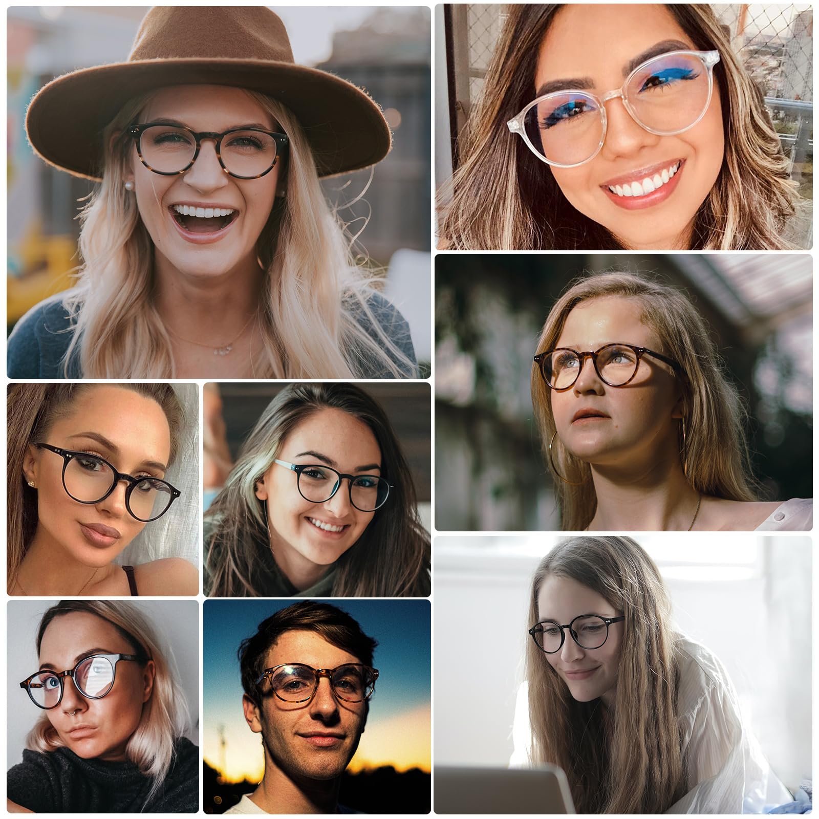STORYCOAST Blue Light Blocking Glasses for Women Men,Round Frame Eyeglasses,Unisex Gaming Computer Glasses 3Pack Black+Gray Leopard+Tortoiseshell
