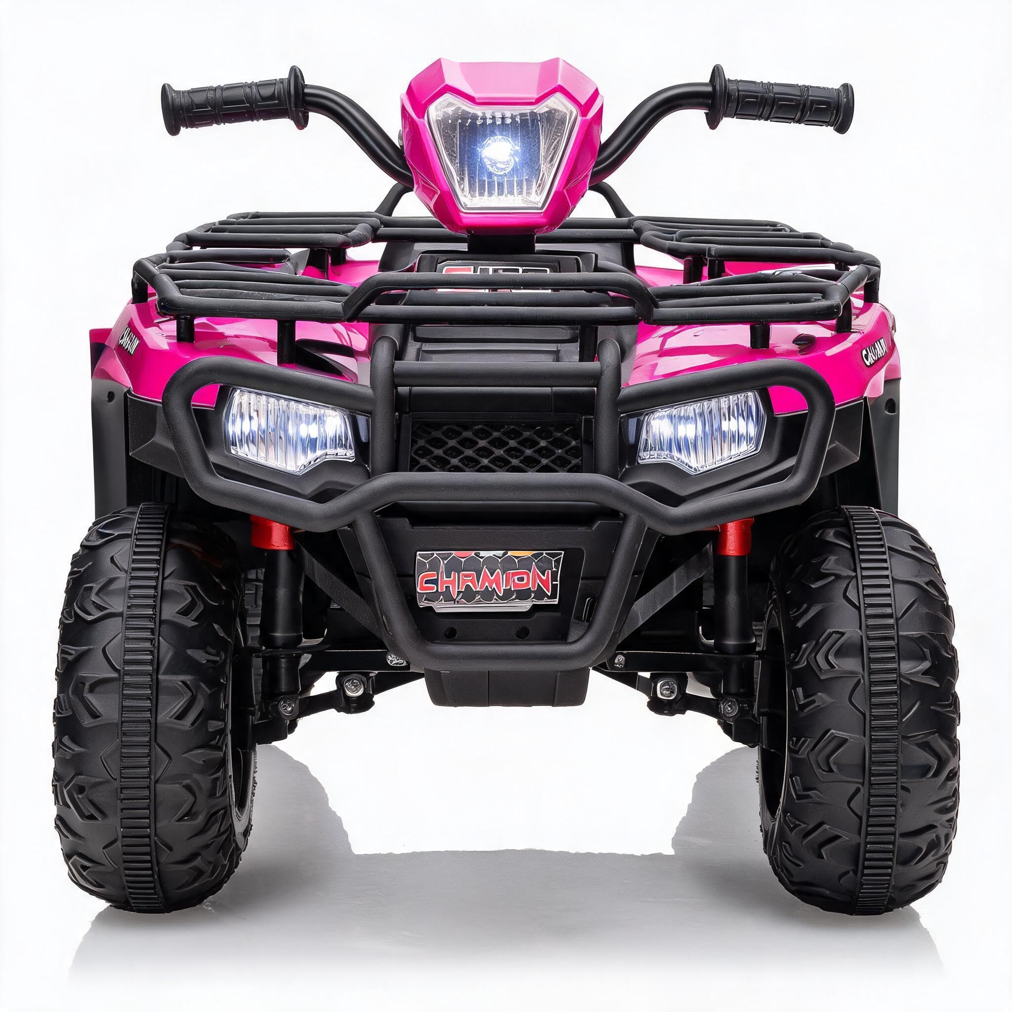 12V Elektro-Quad für Kinder – LED-Scheinwerfer, Musik, Vorwärts-/Rückwärtsgang, 4 Räder, 88x50x46cm, stabile Bauweise, Geschenkidee – Kinderfahrzeug ab 3-8 Jahre, Farbe: Rosa Rot