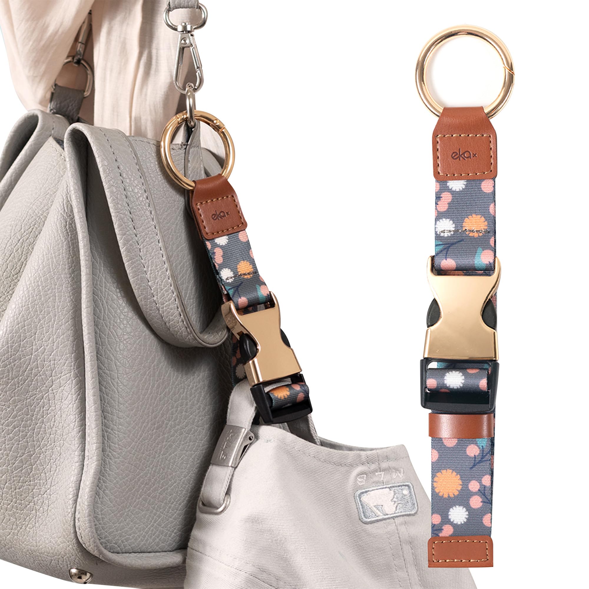 Add-a-Bag Luggage Strap, Adjustable Travel Carry Strap with Ring Hooks & Buckle, Heavy-Duty Bag Holder & Jacket Gripper, Luggage Straps/Luggage Belt,