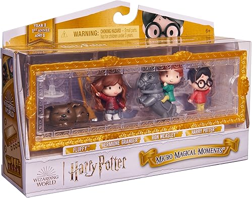 Miniatura 10 de Wizarding World Harry Potter, Set de Regalo de Escena de Micro Momentos Mágicos con Figuras de Acción Exclusivas de Harry, Hermione, Ron, Fluffy y
