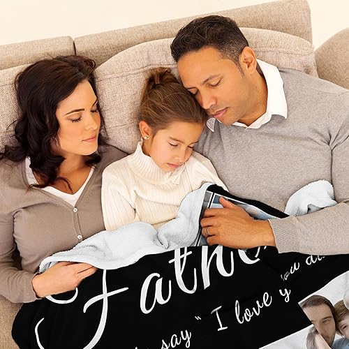 Vista 28 de Regalos personalizados para el día del padre, cumpleaños para papá de hija, esposa, hijo, regalos personalizados para el día del padre, manta con S1