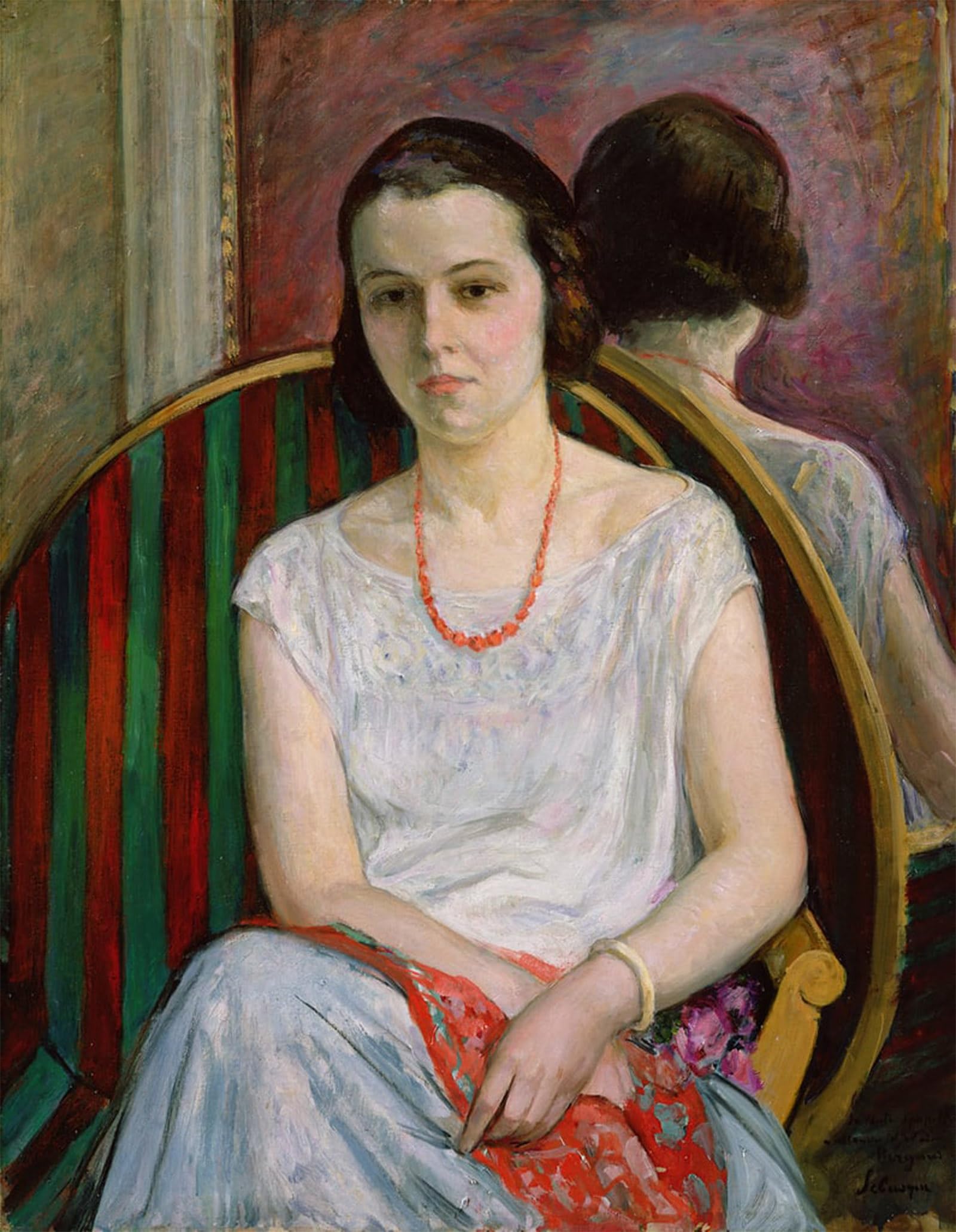 SERENDIPITP Retro Picture Poster Wall Art Pictures Painting Portrait of a Woman by Henri Lebasque Wall Art Canvas Print for Wall Decor 60x90cm
