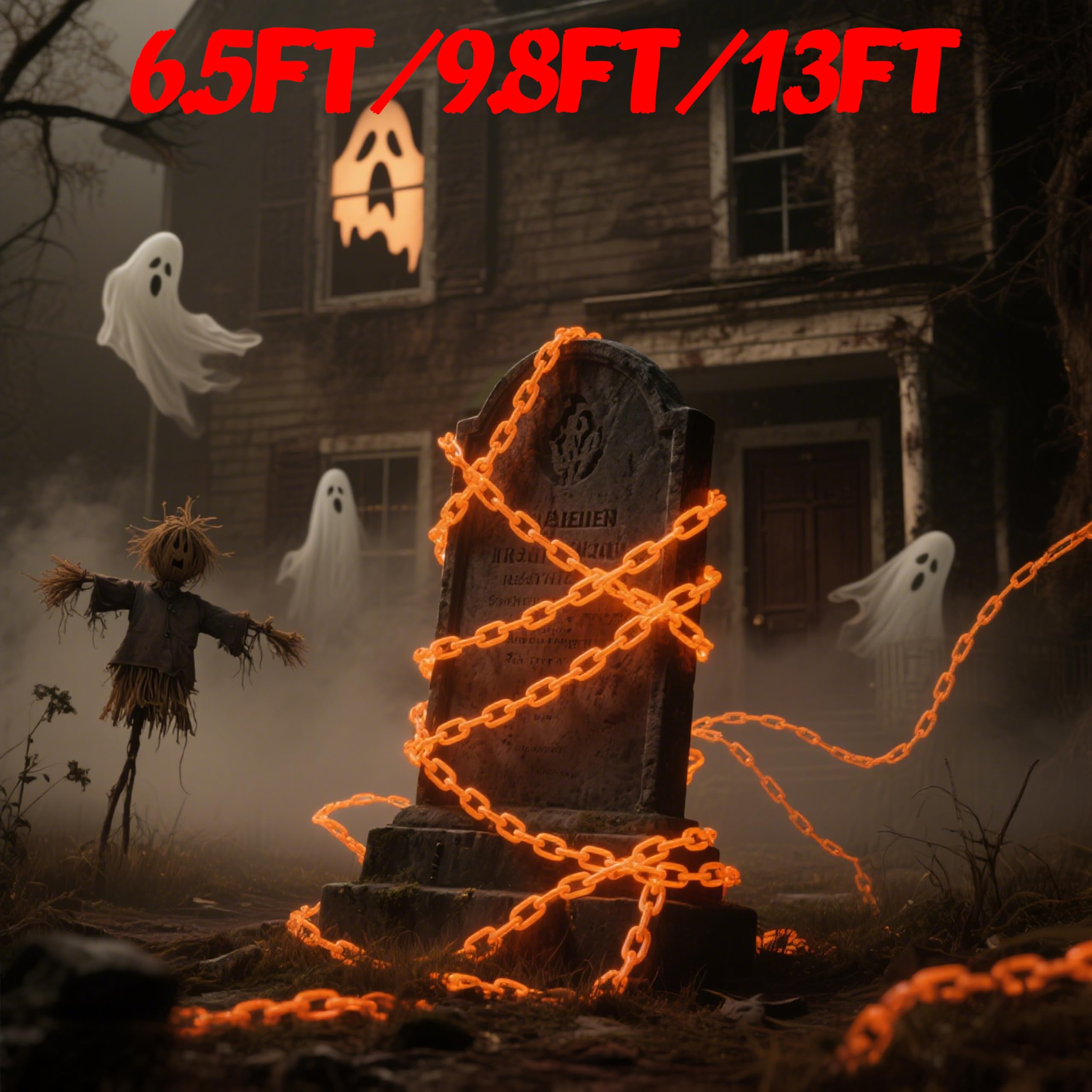 Halloween Deko LED Fensterlichter, 8 Modi Dekorationen Lichterkette 2/3/4M Deko Outdoor Lichter, Batteriebetriebene Lichter Dekoration Indoor Outdoor Home Yard Party, 4M