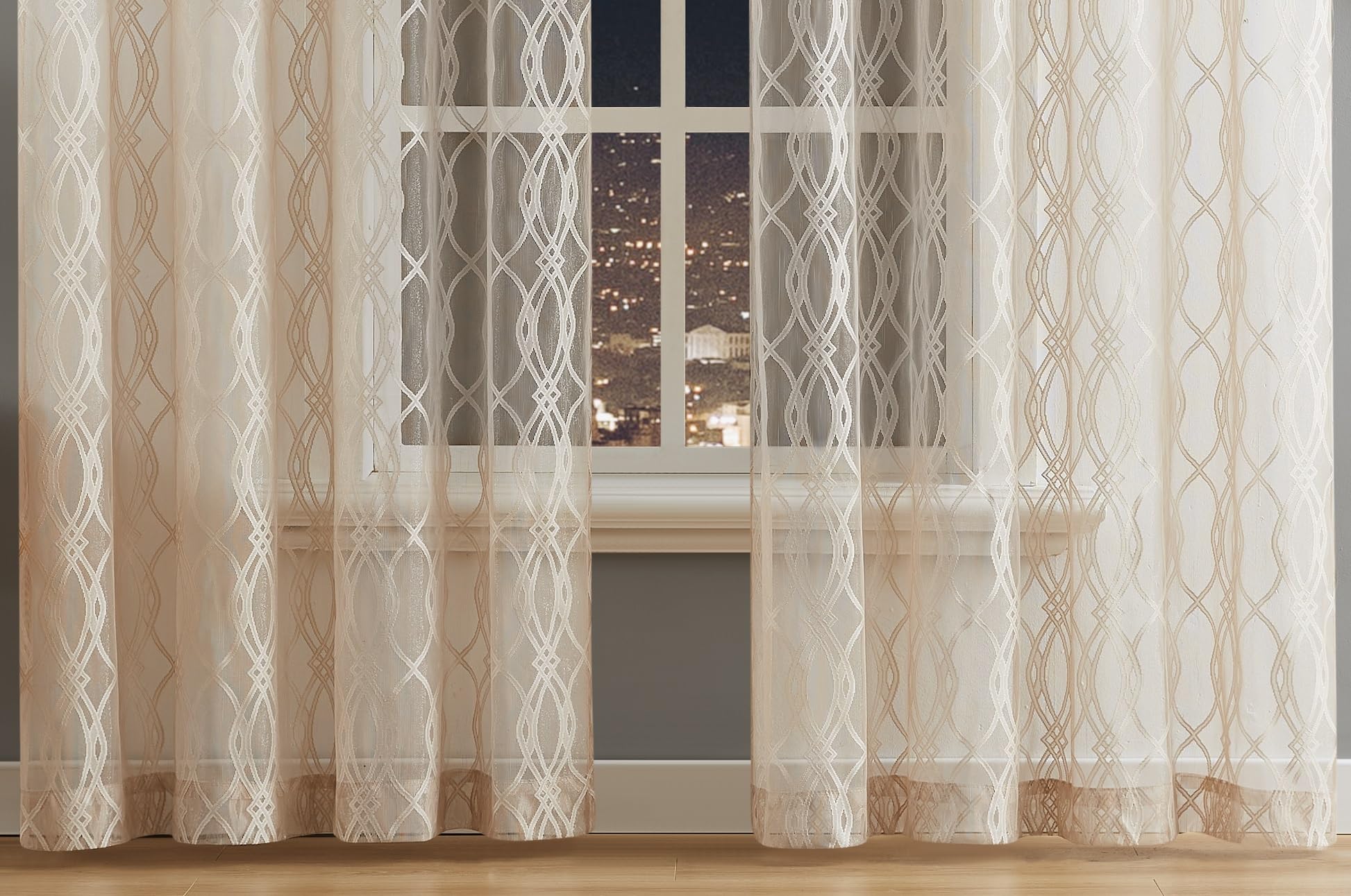 Amazon｜LINENZONE 幾何学模様カーテンリビングルームやダイニング