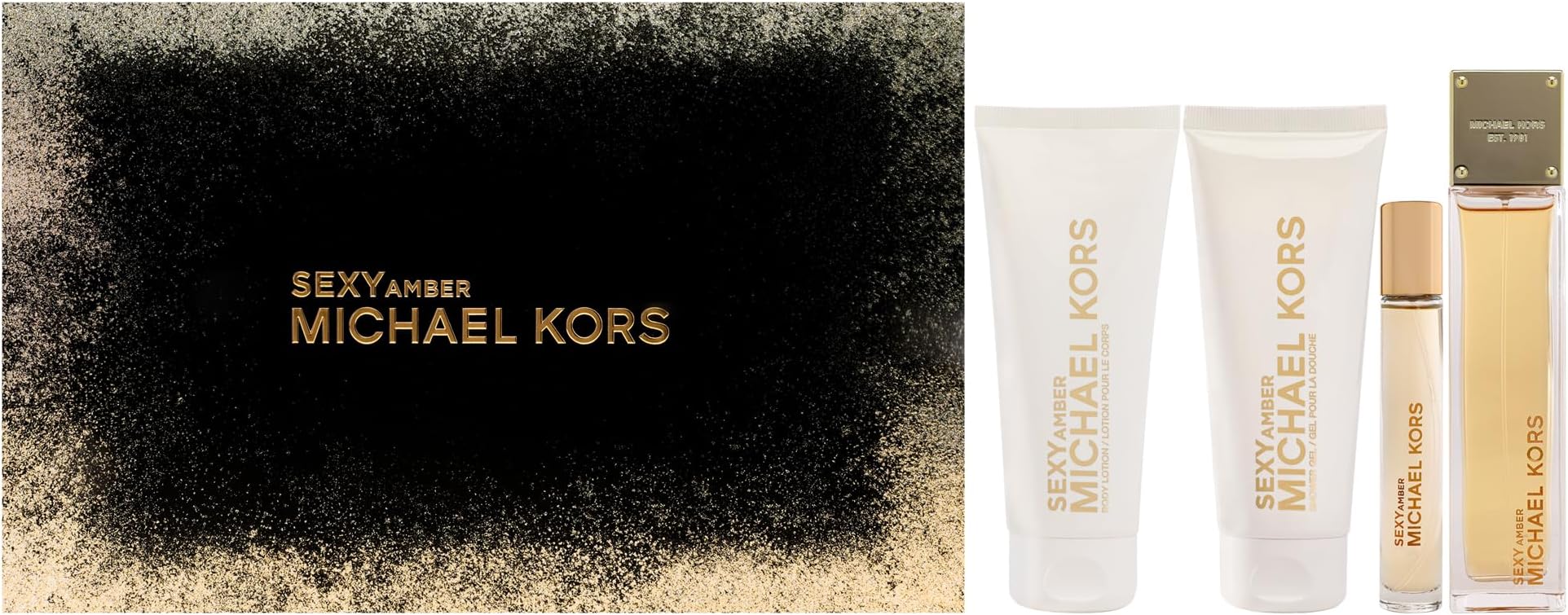 Michael Kors Sexy Amber 4 Piece Gift Set with 3.4 Oz NEW For