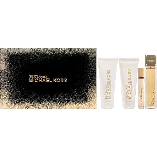Sexy Amber by Michael Kors for Women - 4 Pc Gift Set 3.4oz EDP Spray, 0.33oz EDP Spray 3.4oz Body Lotion, 3.4oz Shower Gel