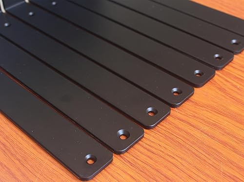 Miniatura 241 de Paquete de 4 soportes en L para estante, 8 pulg. largo x 6 pulg. alto x 1.5 pulg. ancho, grosor 03/64 pulg., soporte de hierro, metal, industrial