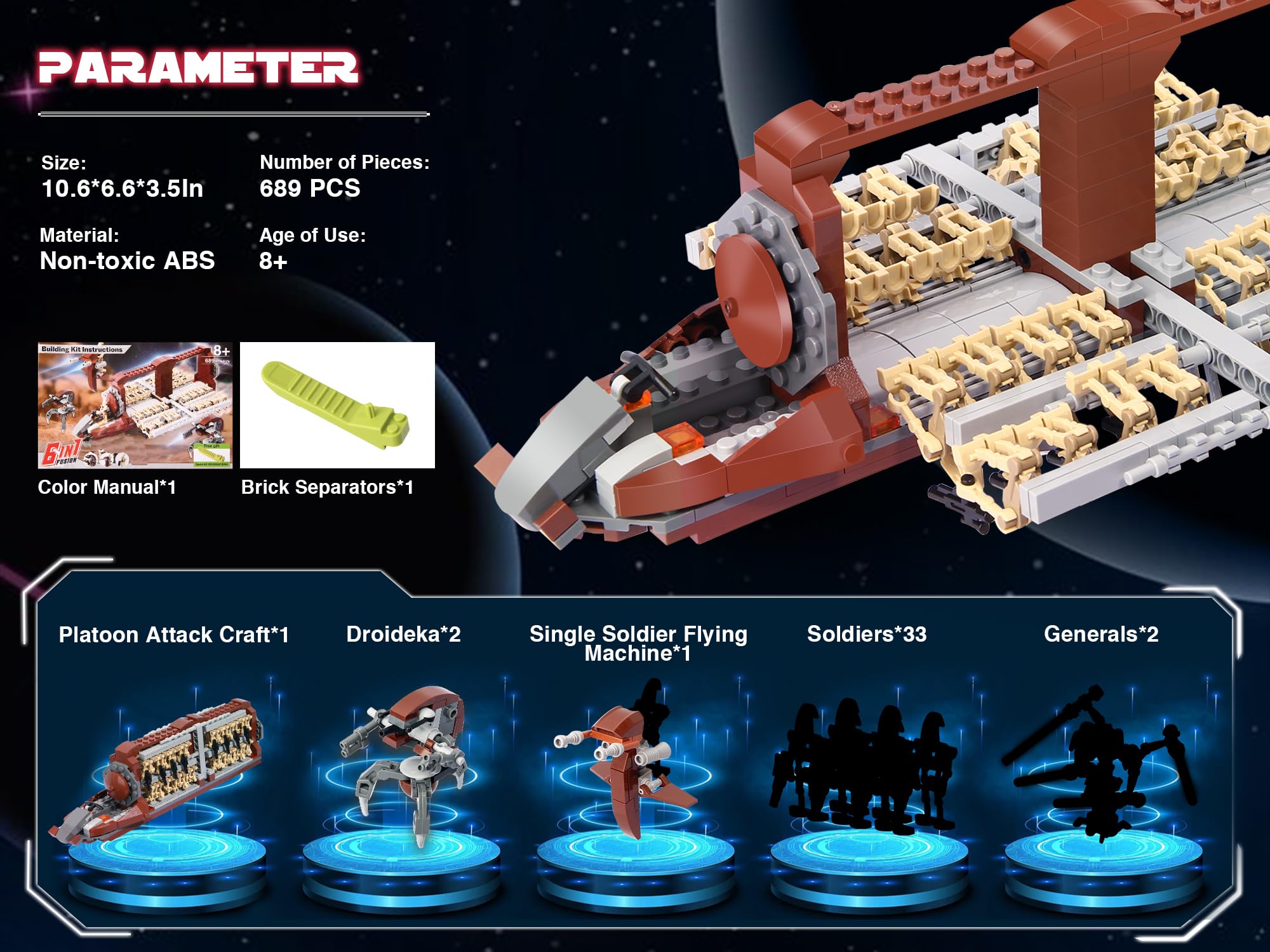 Amazon.co.jp: Droid Army レゴ対応 小隊攻撃クラフト組み立てキット 
