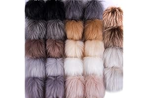 SIQUK 24 Pieces Faux Fur Pom Pom for Hats: DIY Charm for Winter Accessories