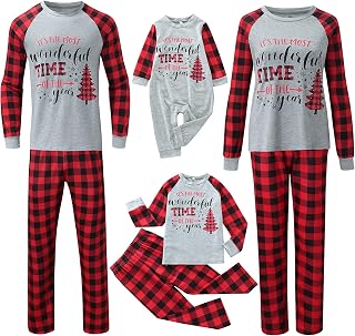 Christmas Pajamas, 2025 Christmas Pajamas for Adults, Christmas Pjs for Family,Winter Xmas Holiday Sleepwear Jammies