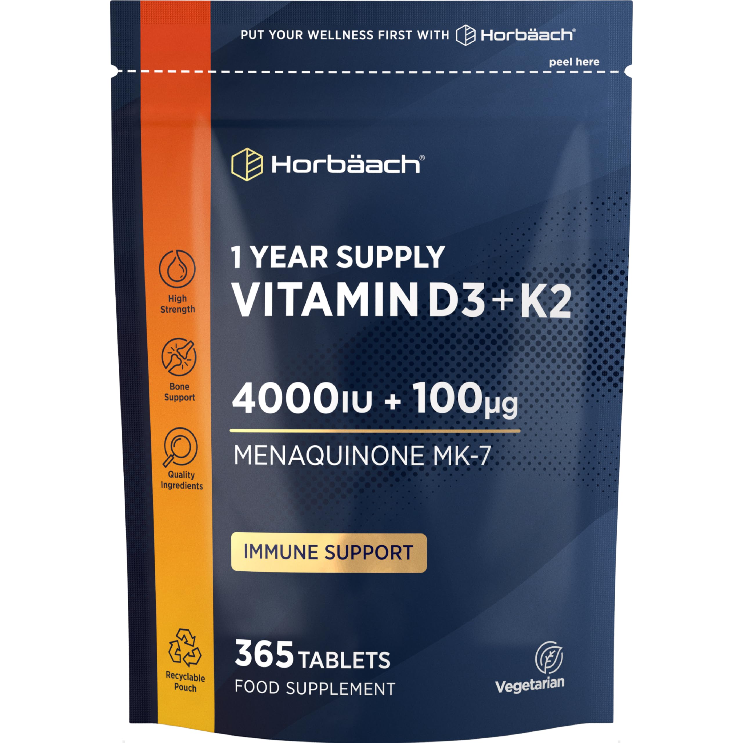 Evo Nutrition Vitamin D3 And K2 (MK-7) Vegetarian Tablets - 180 Count For Sale Online | UK - View #10