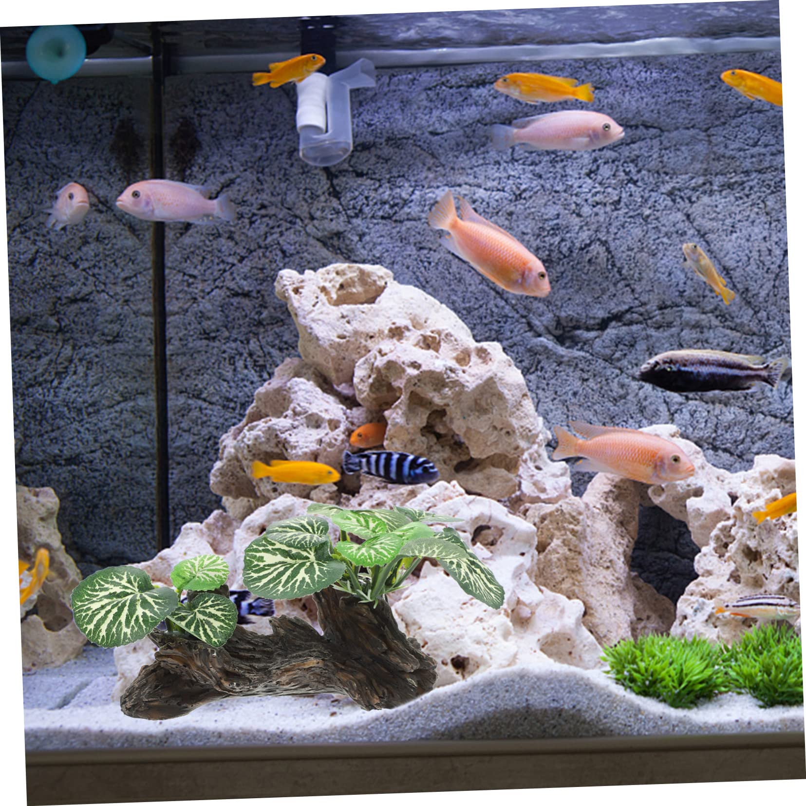 HOLIDYOYO Reptile Climbing Plant Ornament Silk Aquarium Plant for Fish Tank Decor