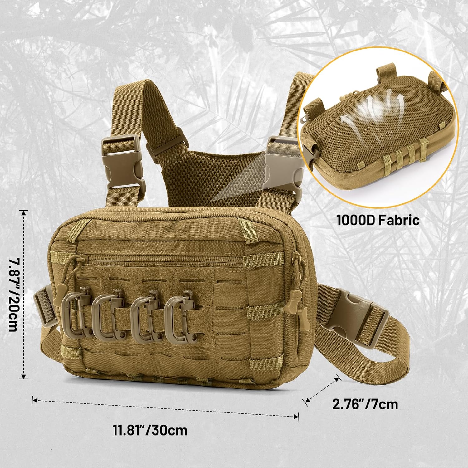 Tactical EDC Chest Bag Utility Molle Chest Rig Pouch with CCW Compartment Adjustable Strap Outdoor Chest Pack - Image 2