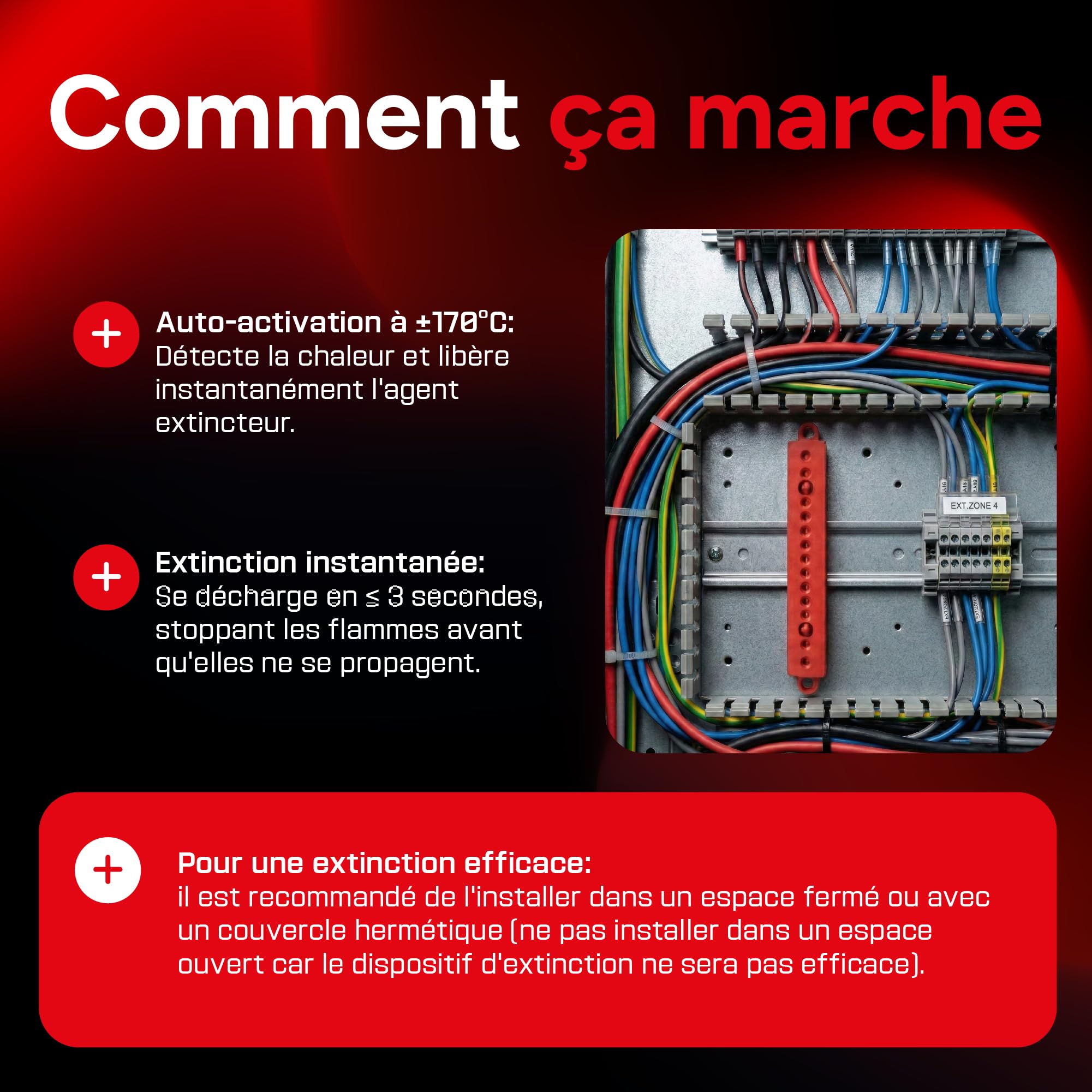 Petit Extincteur Automatique (2 Pièces) | Pour tableaux électriques, fusibles, batteries lithium, onduleurs, véhicules, bateaux et compartiments techniques.