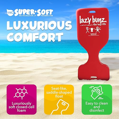 Miniatura 3 de TRC Recreation 8602125 Lazy Bunz 35 Inch Long Adult and Child Reliable Comfortable Saddle Foam Water Resistant Floating Seat and Lounger