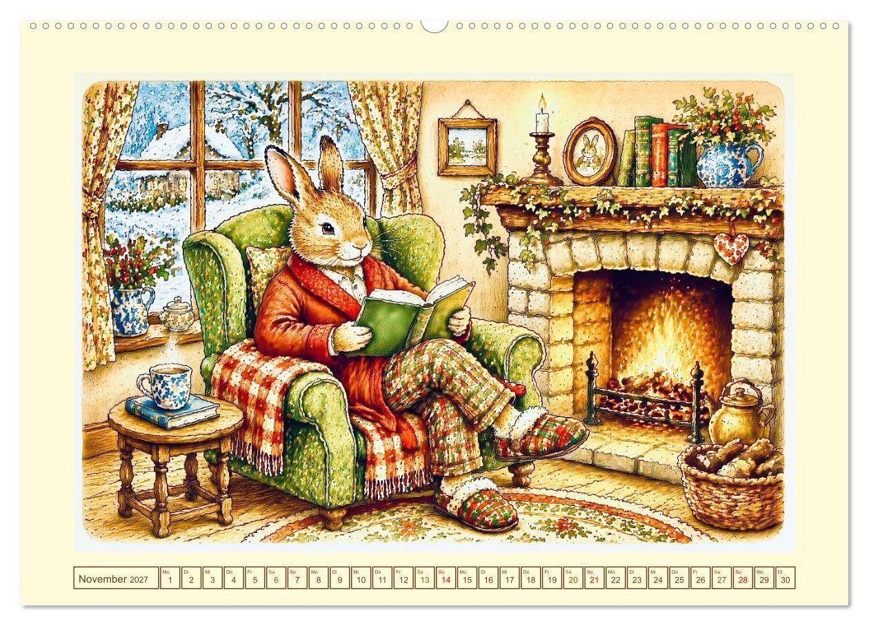 Bei Familie Hase (hochwertiger Premium Wandkalender 2027 DIN A2 quer), Kunstdruck in Hochglanz: Ein Jahr voller Liebe für die ganze Familie (CALVENDO Kunst)