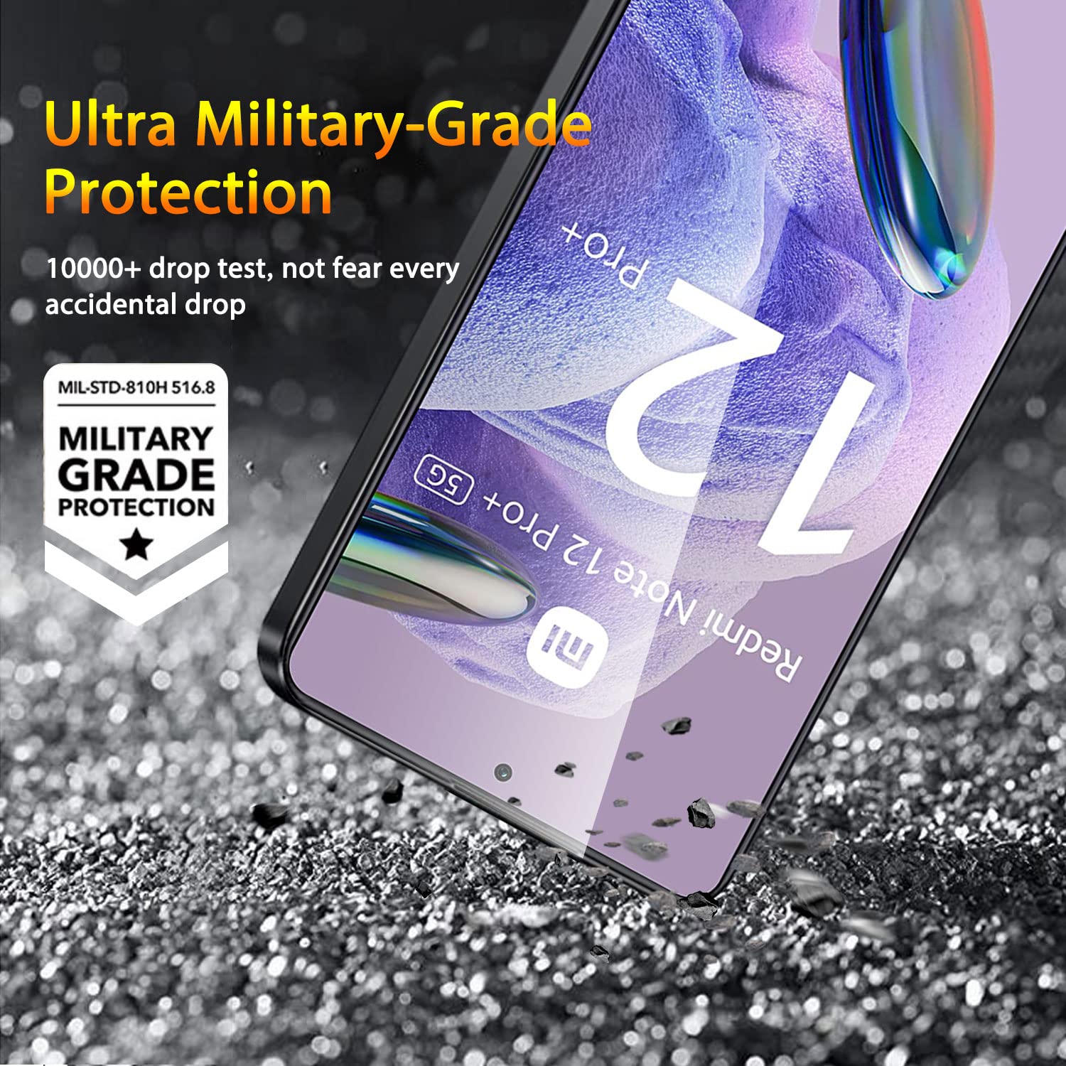 QsmQam 3 Pezzi Vetro Protettivo Temperato per Xiaomi Redmi Note 12 Pro 5G/Note 12 Pro+ 5G e 3 Pezzi Pellicola Fotocamera, Anti Graffio